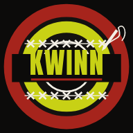 KeezyKwinn app icon: a target sewn shut, with KWINN across it